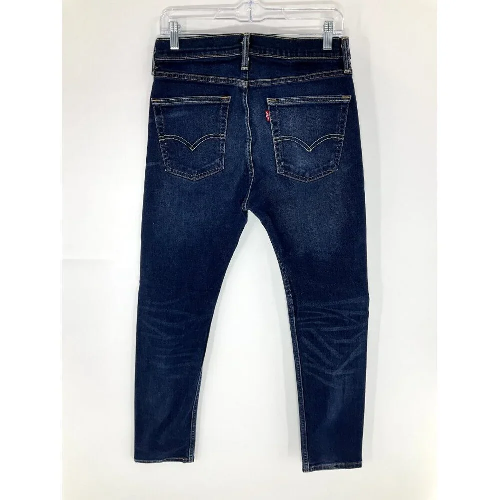 Levis‎ Jeans Mens 31x29 Blue Slim Straight Dark Wash Mid Rise Stretch Denim